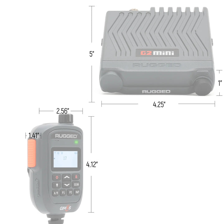 G2 Mini Radio Kit - 30W GMRS Compact Mobile Radio with Antenna