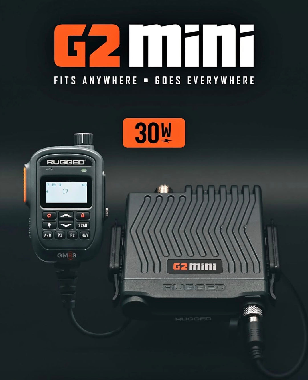 G2 Mini Radio Kit - 30W GMRS Compact Mobile Radio with Antenna